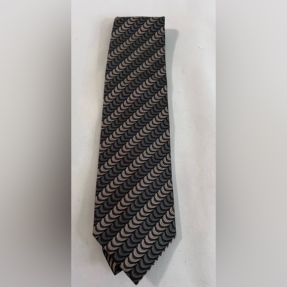 TINO COSMA GRAY & BLACK VERTICAL Design 100% ITALIAN SILK‎ NECK TIE - Picture 1 of 7